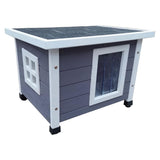 @Pet chat loft for Outside XL 68.5x54x51.5 cm Gris et blanc en bois et blanc