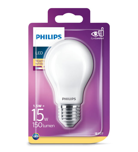 Éclairage Philips LED classique 15W E27 WW A60 FR ND SRT4