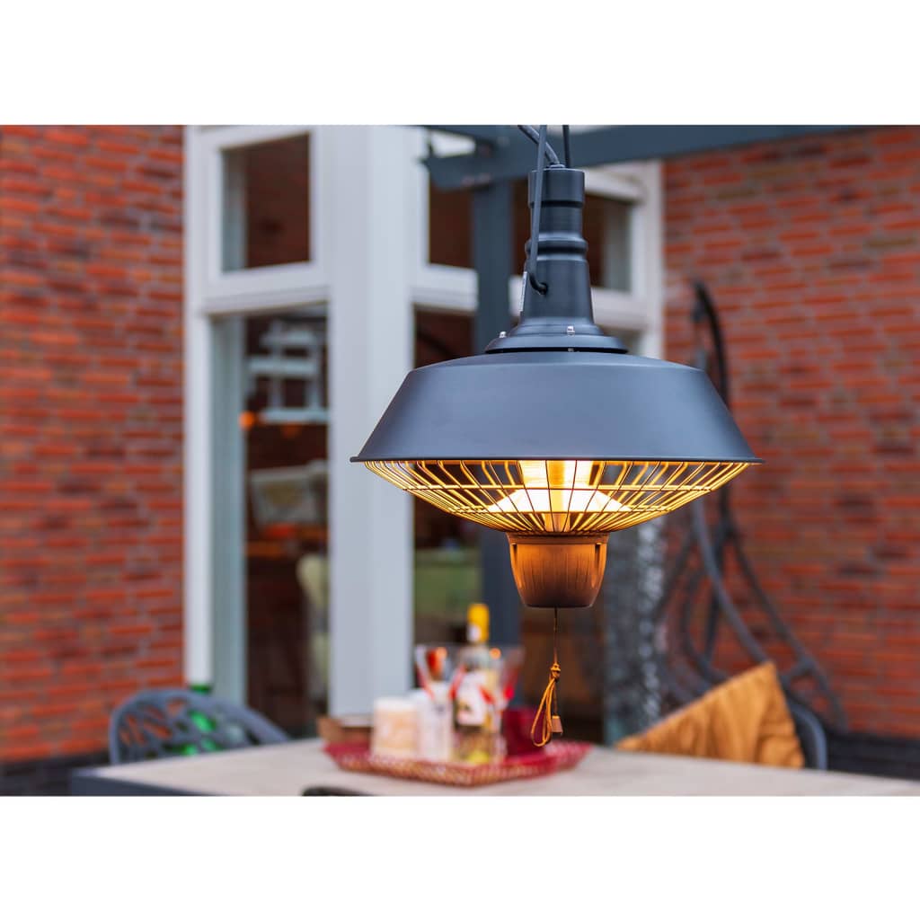 Chauffage de suspension du soleil Indus 2100 w halogène noir Rsh16