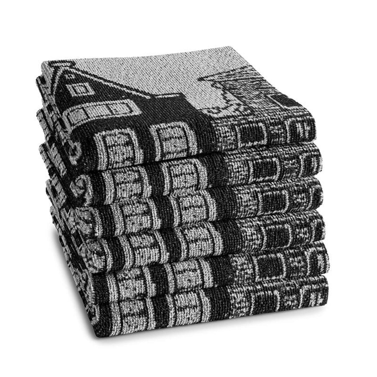 Ddddd torchon canal 50x55cm noir 6 pcs