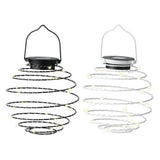 Lampe à suspension solaire fil de fer 2 couleurs assorties diamètre 16 cm | 3 pièces