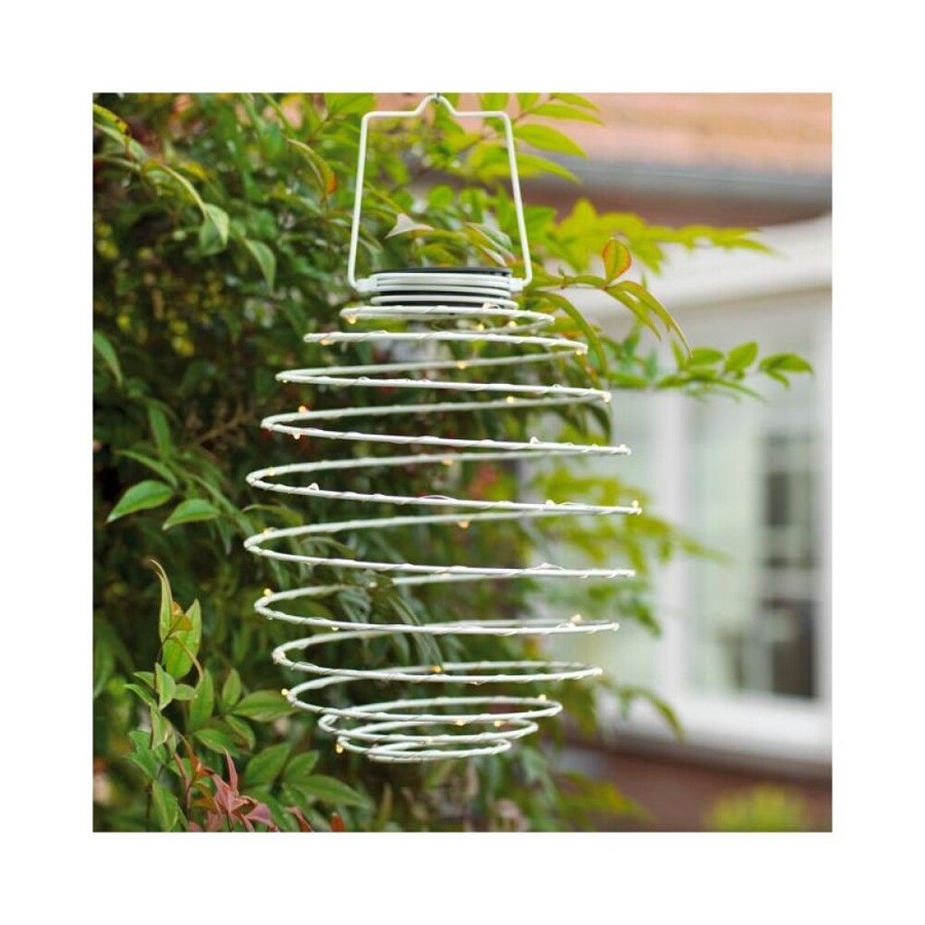 Lampe à suspension solaire fil de fer 2 couleurs assorties diamètre 16 cm | 3 pièces