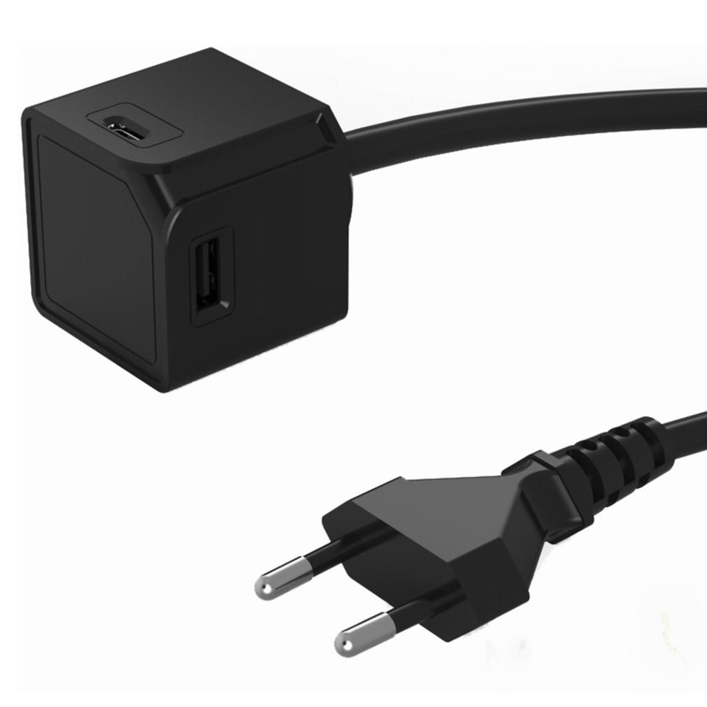 PowerCube USBCube erweiterte USB A und C Black