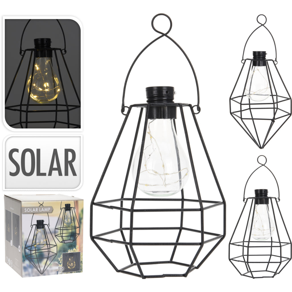 Grundlegende Solarbirne LED Draht Lantar Black Assorti