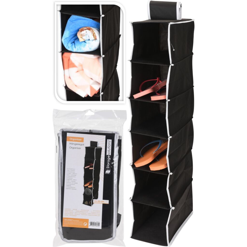 Organisateur de placard Basic 15x30x84 cm noir