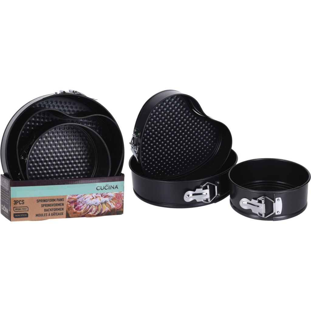 Ensemble de moules à charnière Basic la cucina 3 pièces noir