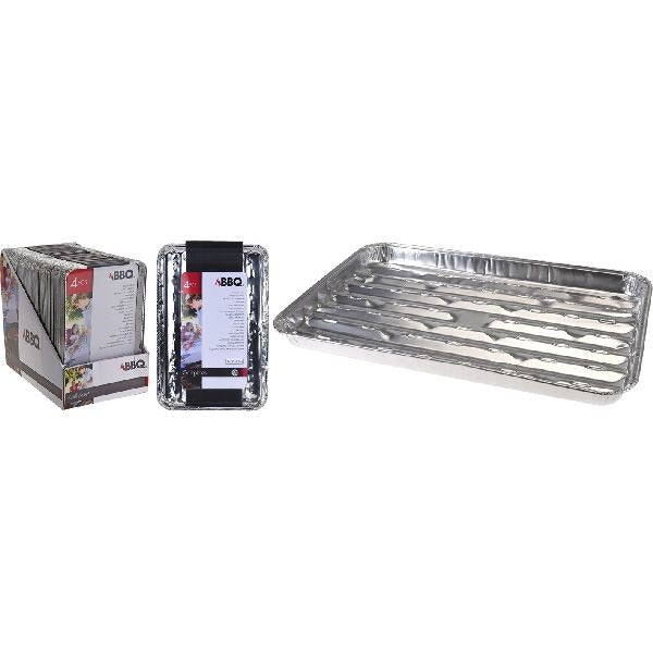 Plats à griller en aluminium Basic BBQ, ensemble de 4 pièces