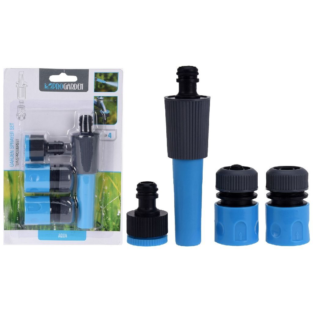 Basic garden sprayer set 4-piece blue black