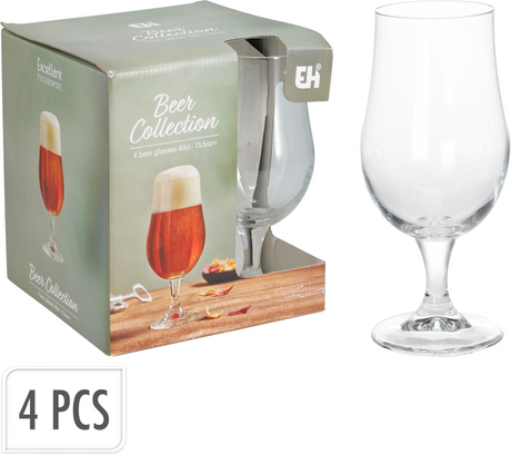 Excellent article ménager verre à bière sur pied 370ml lot de 4 pièces