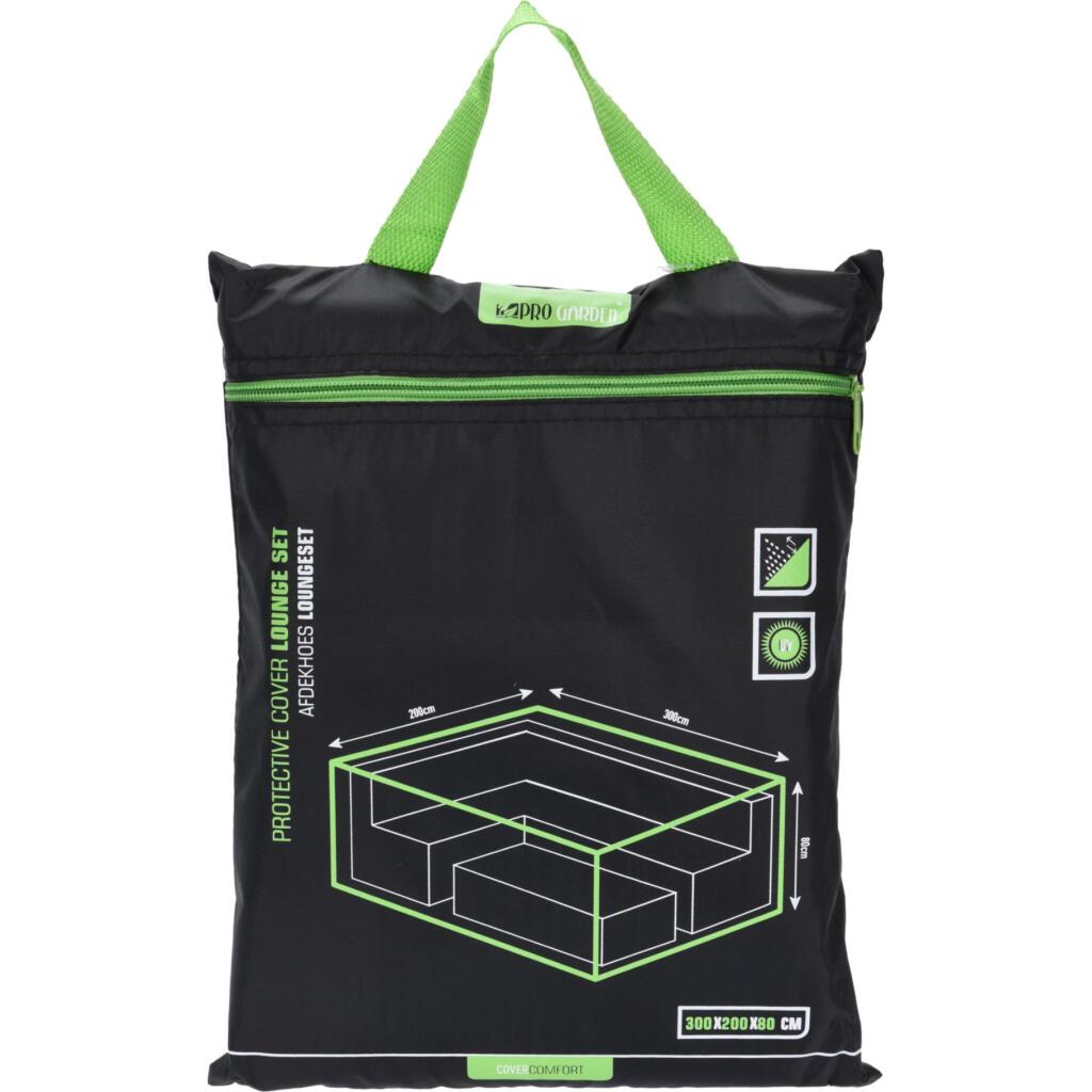 Housse de jardin Pro pour salon de jardin 300x200x80 cm noir