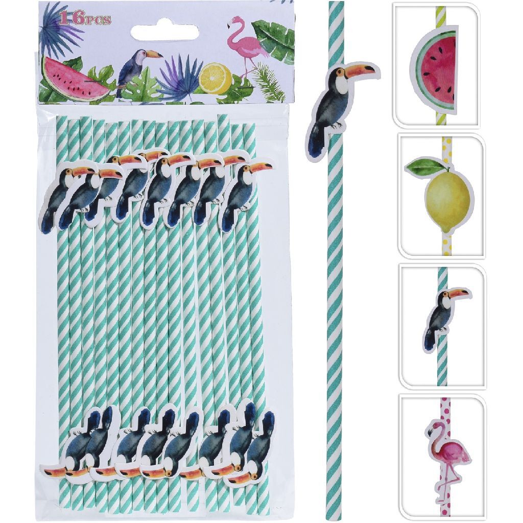 Pailles en papier basiques avec figurine