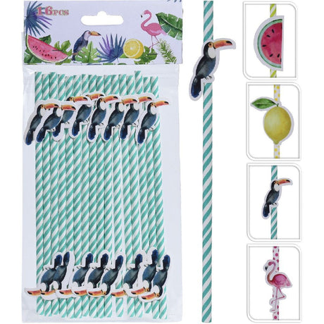Pailles en papier basiques avec figurine
