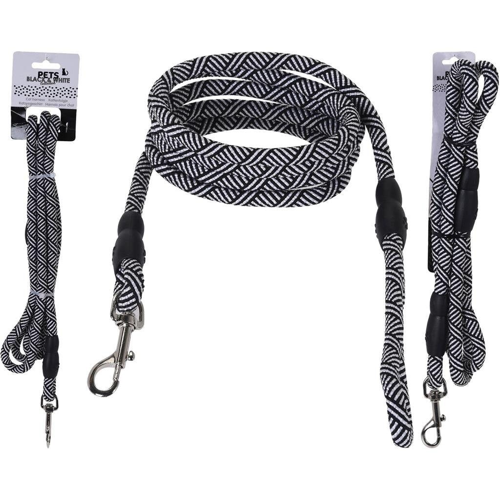 Basic pets collection noir et blanc laisse pour chien 130cm noir et blanc