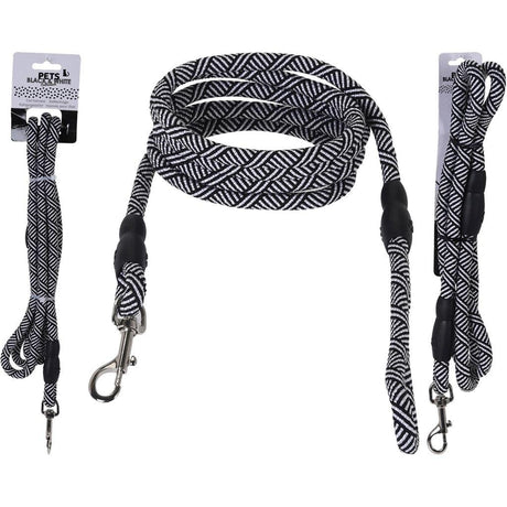 Basic pets collection noir et blanc laisse pour chien 130cm noir et blanc