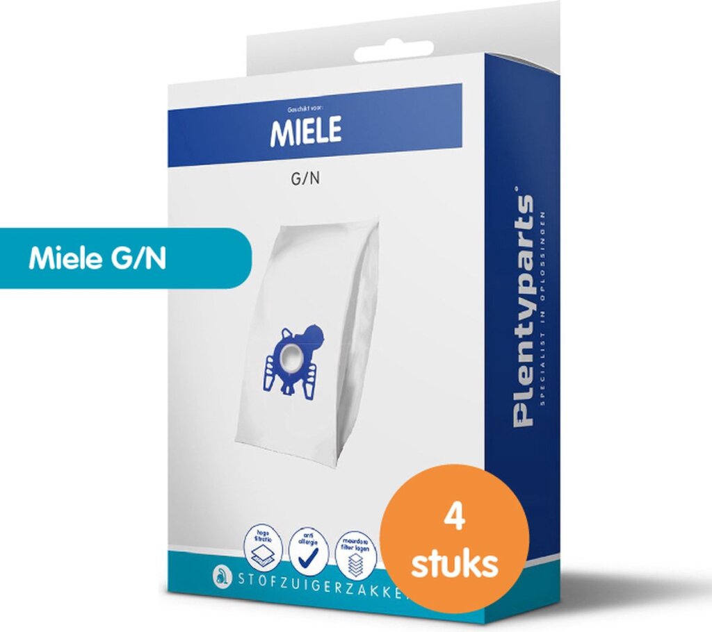 Plenty parts sacs d'aspirateur adaptés à miele g n - 4 pièces