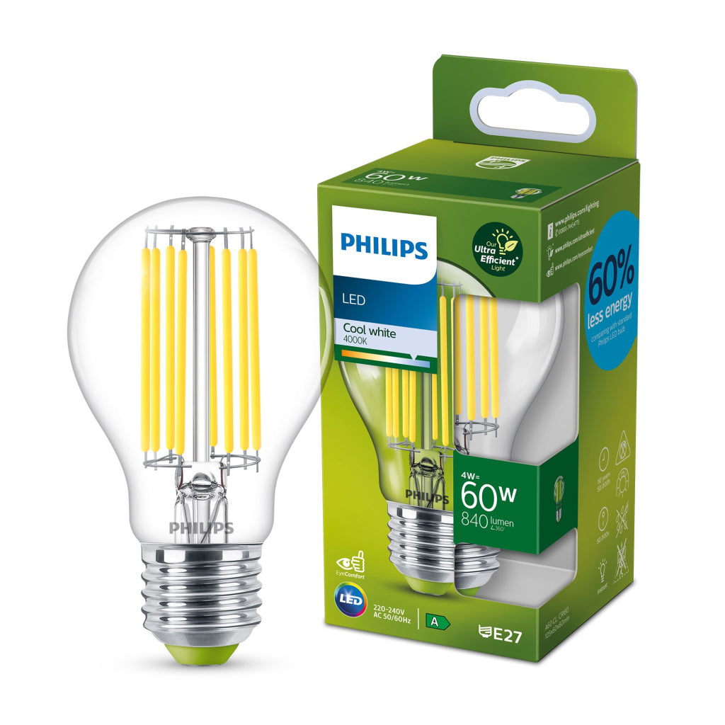 Philips LED CLA 60W A60 E27 4000K CL EELA SRT4 LYSING