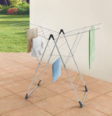Tomado-metaltex vento 25 étendoir 133x109x58 cm argent 25m longueur de séchage