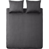 Housse de couette double en satin de coton Ten Cate à rayures 240x200 220 cm anthracite