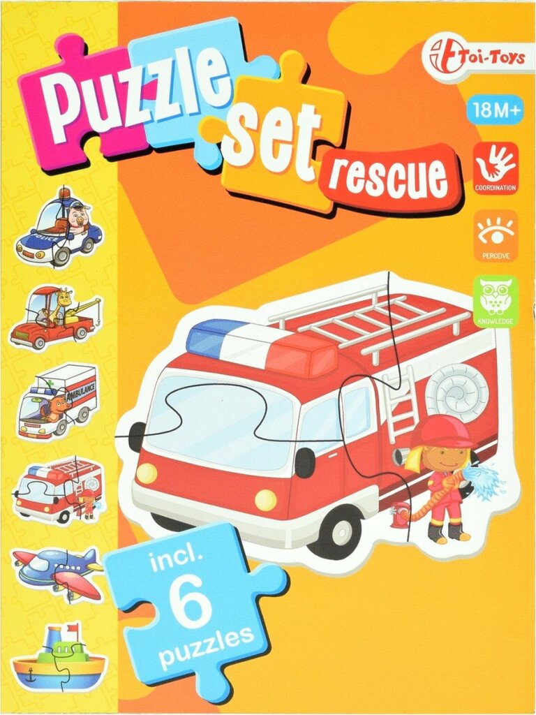 TOI-TOYS joue des services de puzzle Services d'urgence en carton junior 15 pièces