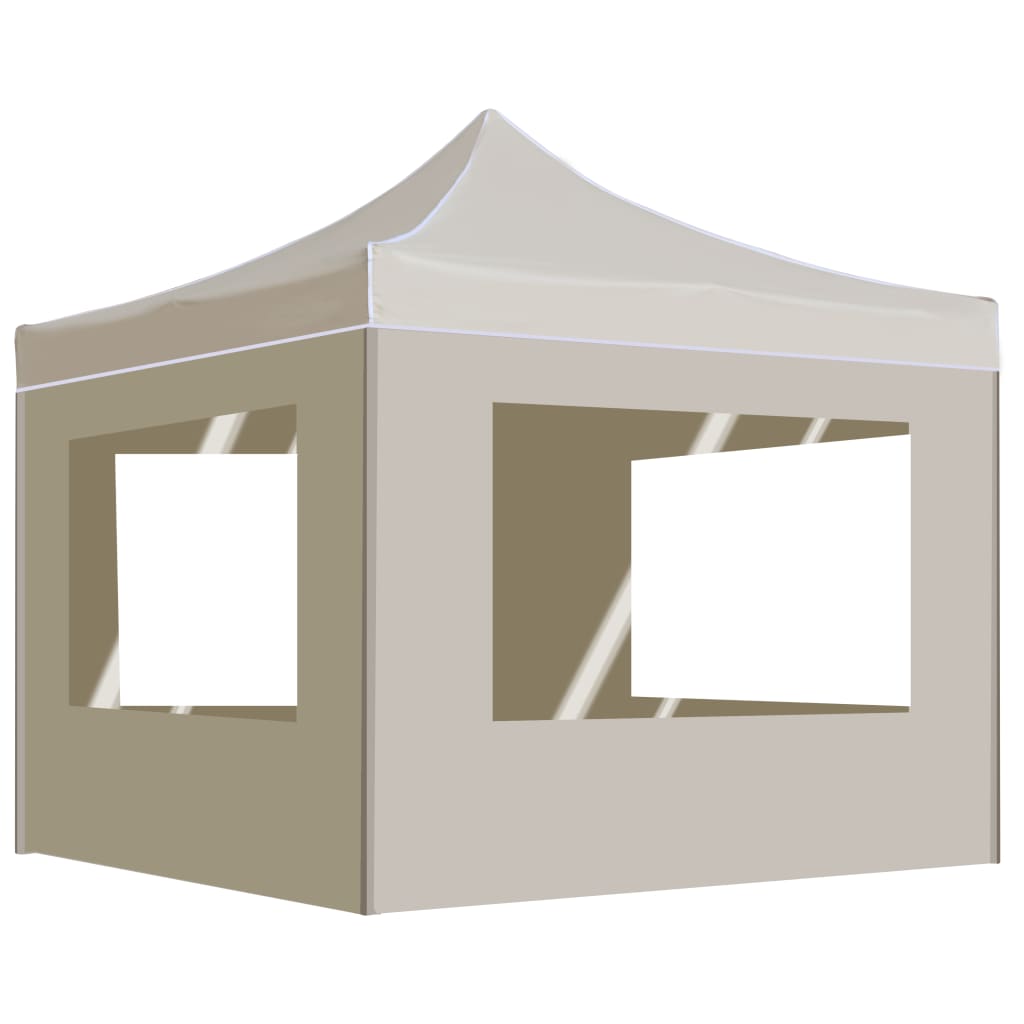 Vidaxl PartyTent pliable avec des murs de la crème en aluminium 3x3 m