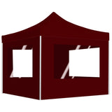 Vidaxl PartyTent pliable avec des murs 3x3 m de vin en aluminium rouge