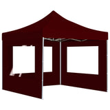 Vidaxl PartyTent pliable avec des murs 3x3 m de vin en aluminium rouge