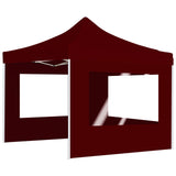 Vidaxl PartyTent pliable avec des murs 3x3 m de vin en aluminium rouge