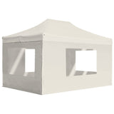 Vidaxl PartyTent sammenleggbar med vegger 4,5x3 m aluminiumskrem