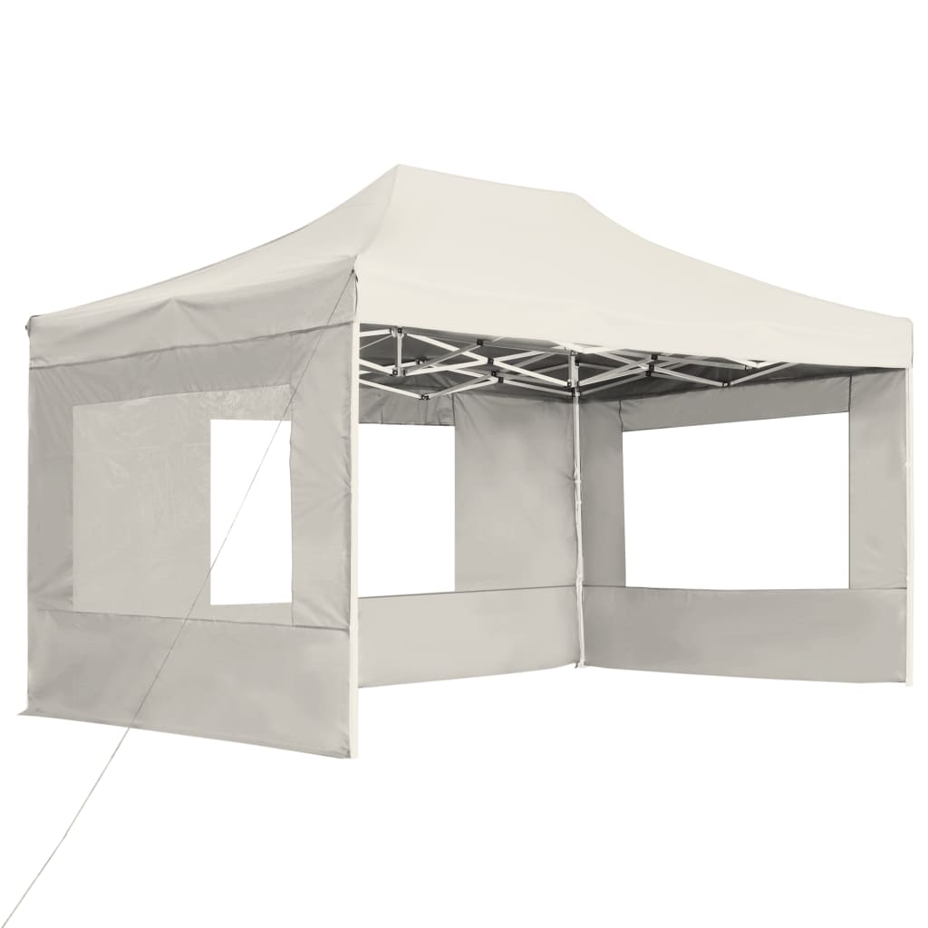 Vidaxl PartyTent sammenleggbar med vegger 4,5x3 m aluminiumskrem