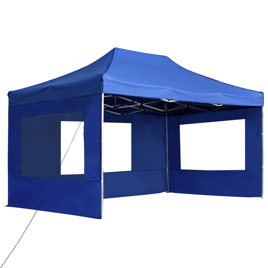 Vidaxl PartyTent sammenleggbar med vegger 4,5x3 m aluminium blå