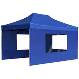 Vidaxl PartyTent sammenleggbar med vegger 4,5x3 m aluminium blå