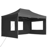 Vidaxl PartyTent sammenleggbar med vegger 4,5x3 m aluminium antracitt