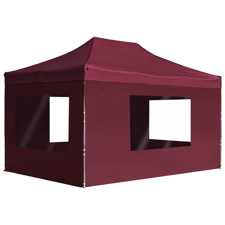Vidaxl PartyTent pliable avec des murs 4,5x3 m de vin en aluminium rouge