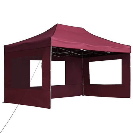 Vidaxl PartyTent pliable avec des murs 4,5x3 m de vin en aluminium rouge
