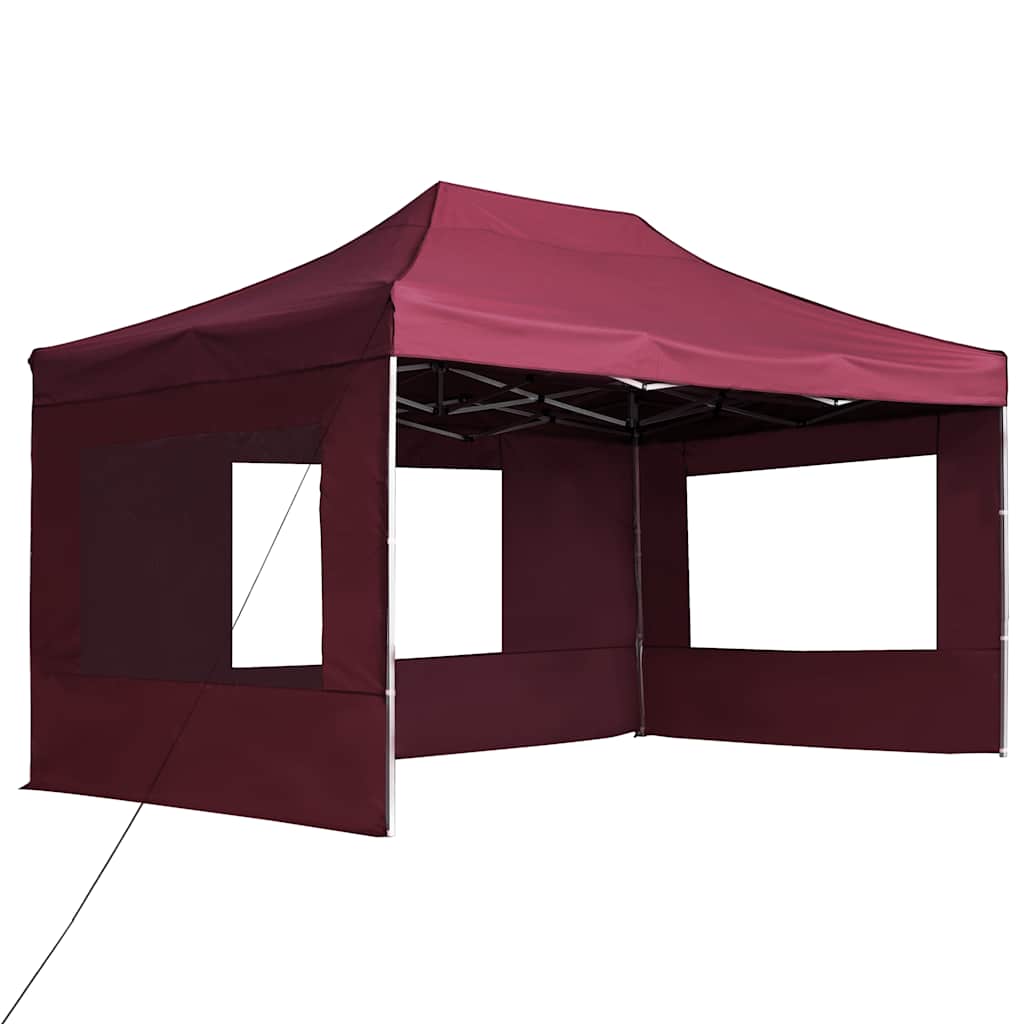 Vidaxl PartyTent pliable avec des murs 4,5x3 m de vin en aluminium rouge