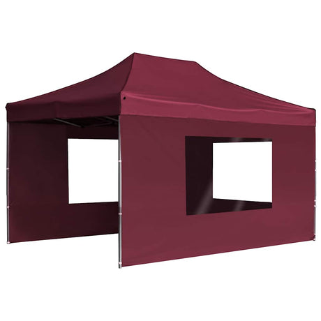 Vidaxl PartyTent pliable avec des murs 4,5x3 m de vin en aluminium rouge