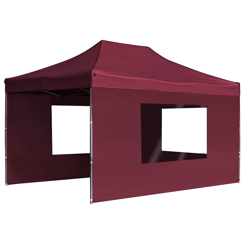 Vidaxl PartyTent pliable avec des murs 4,5x3 m de vin en aluminium rouge