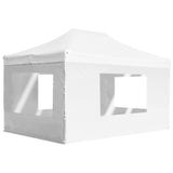 Vidaxl Partytent faltbar mit Wänden 4,5 x 3 m Aluminium weiß