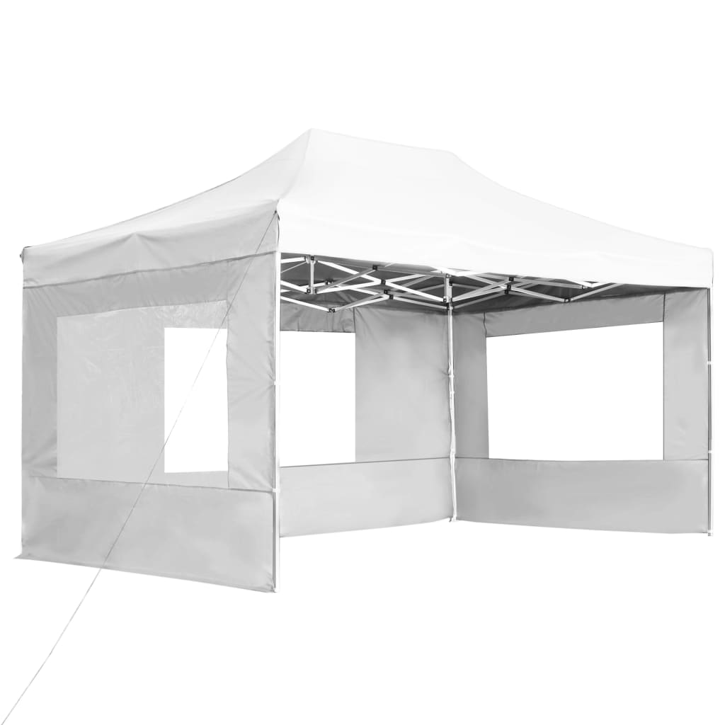 Vidaxl Partytent faltbar mit Wänden 4,5 x 3 m Aluminium weiß