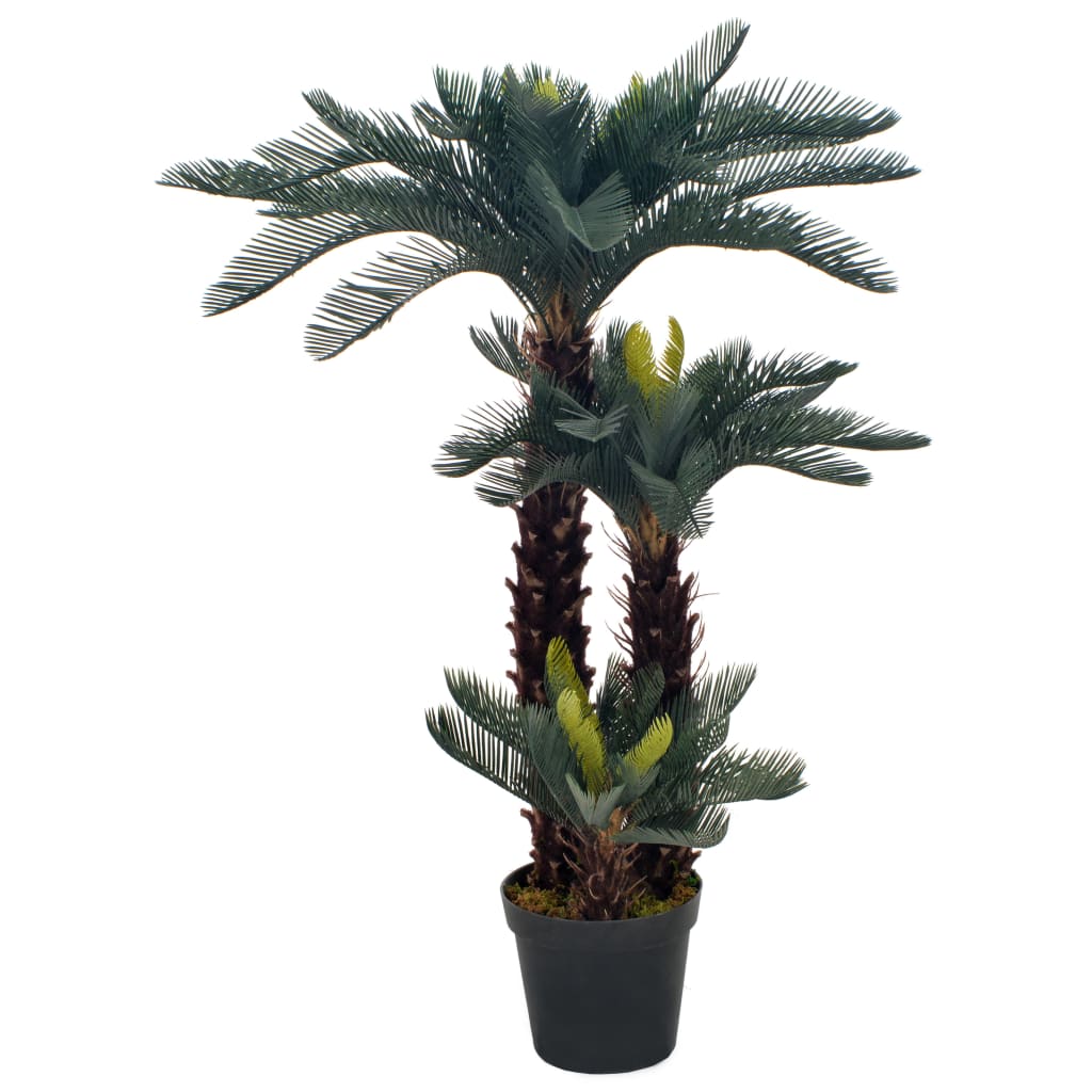 Vidaxl kunstig plante med gryte cycaspalm 125 cm grønn