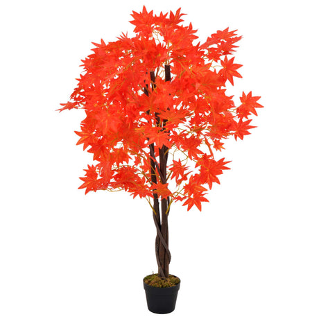 Vidaxl Plant artificiel avec érable en pot 120 cm rouge