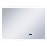 LED de miroir de salle de bain Vidaxl avec capteur tactile et affichage de temps 80x60 cm