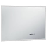 LED de miroir de salle de bain Vidaxl avec capteur tactile et affichage de temps 100x60 cm