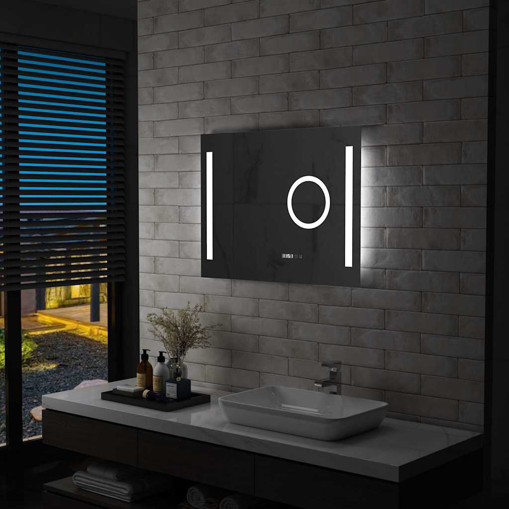 Miroir de salle de bain Vidaxl LED avec capteur tactile 80x60 cm