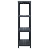 Vidaxl Storage Rack 200 kg 80x40x138 cm plastična črna