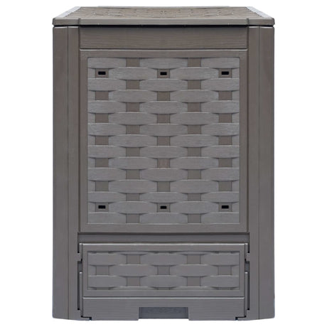 VIDAXL COMPOST BIN 300 L 60X60X83 CM BRUN-ROTAN PLASTIQUE