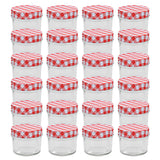 VIDAXL JAMS JARS avec couvercles rouges 24 st 110 ml de verre