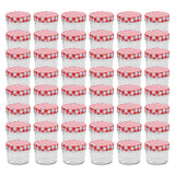 Vidaxl Jams de confiture avec couvercles rouges 48 st 110 ml de verre