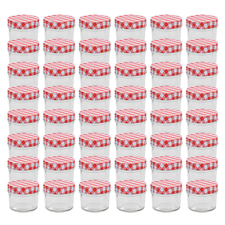 Vidaxl Jams de confiture avec couvercles rouges 48 st 110 ml de verre