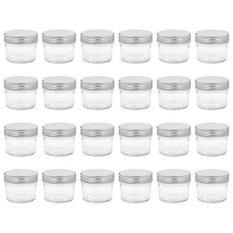 Vidaxl Jams de confiture avec couvercles de couleur argentée 24 st 110 ml de verre